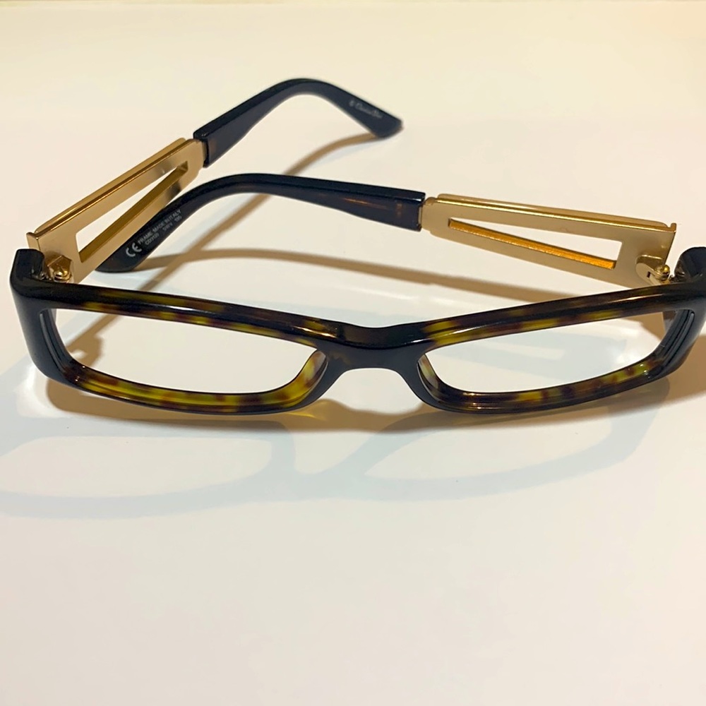 Christian Dior Brown and Gold Eyeglass Frames